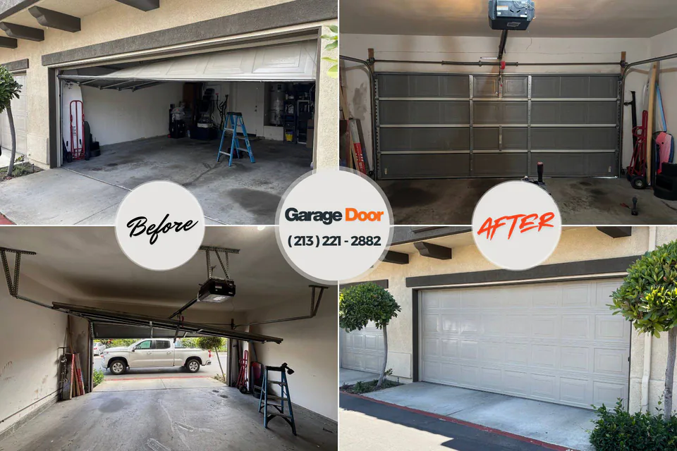 Before and after: garage door repair Hillsboro, OR
